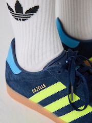 adidas Originals Dark Blue Junior Gazelle Trainers - Image 12 of 15
