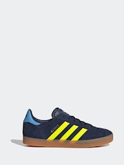 adidas Originals Dark Blue Junior Gazelle Trainers - Image 2 of 15