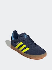 adidas Originals Dark Blue Junior Gazelle Trainers - Image 4 of 15