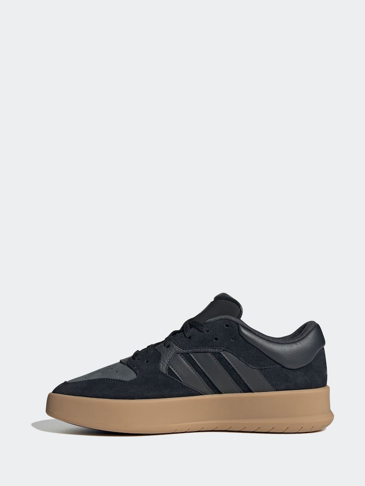 adidas Black/Gum Court 24 Trainers - Image 2 of 9