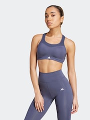 adidas Blue TLRD Impact High Support Bra - Image 1 of 8