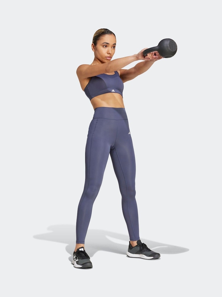 adidas Blue TLRD Impact High Support Bra - Image 2 of 8