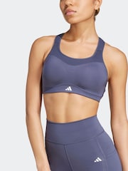 adidas Blue TLRD Impact High Support Bra - Image 4 of 8