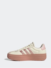 adidas Cream/Pink VL Court Bold Trainers - Image 2 of 8