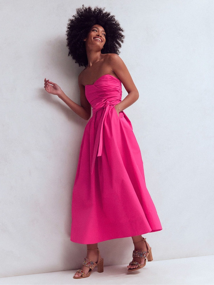Boden Pink Strapless Taffeta Dress - Image 1 of 5
