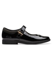 Clarks Black Wide Fit (G) Patent Lock Magic Shoes - Image 1 of 8