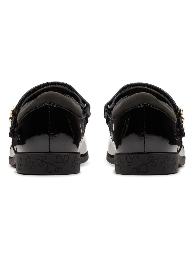 Clarks Black Wide Fit (G) Patent Lock Magic Shoes - Image 2 of 8