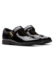 Clarks Black Wide Fit (G) Patent Lock Magic Shoes - Image 4 of 8