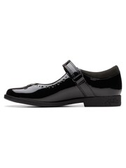 Clarks Black Wide Fit (G) Patent Lock Magic Shoes - Image 6 of 8