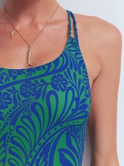 Boden Blue Twist Strap Swimsuit - Image 4 of 5