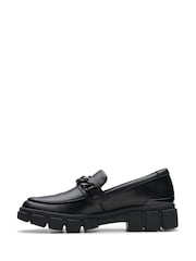 Clarks Black Leather Wide Fit (G) Leather Evyn Walk Shoes - Image 2 of 7