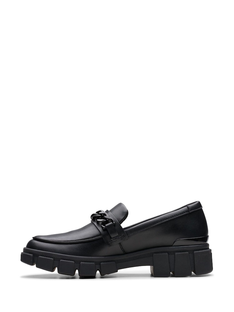 Clarks Black Leather Wide Fit (G) Leather Evyn Walk Shoes - Image 2 of 7