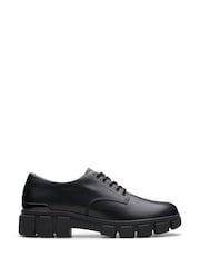 Clarks Black Wide Fit (G) Leather Evyn Lace Shoes - Image 1 of 7