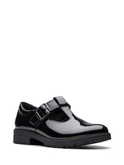 Clarks Black Wide Fit (G) Patent Loxham Bar Shoes - Image 3 of 8