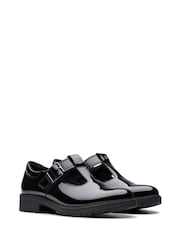 Clarks Black Wide Fit (G) Patent Loxham Bar Shoes - Image 4 of 8