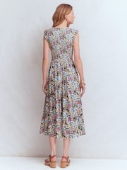 Boden Green Smocked Jersey Midi Dress - Image 3 of 5