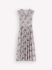 Boden Green Smocked Jersey Midi Dress - Image 5 of 5