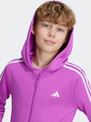 adidas Purple Train Essentials AEROREADY 3-Stripes Regular-Fit Full-Zip Hoodie - Image 2 of 7