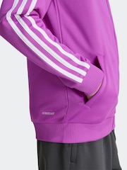adidas Purple Train Essentials AEROREADY 3-Stripes Regular-Fit Full-Zip Hoodie - Image 3 of 7