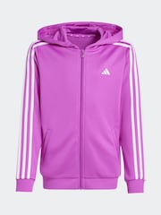 adidas Purple Train Essentials AEROREADY 3-Stripes Regular-Fit Full-Zip Hoodie - Image 7 of 7