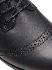 Clarks Black Wide Fit (G) Leather Younger Girls Finja Brogues - Image 8 of 8