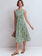 Boden Green Zara Cross Waist Jersey Dress - Image 4 of 5