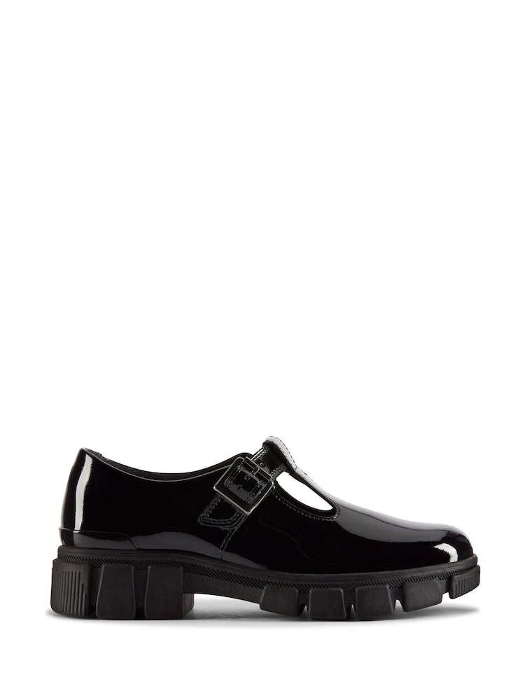 Clarks Black Wide Fit (G) Patent Evyn Bar Shoes - Image 1 of 7