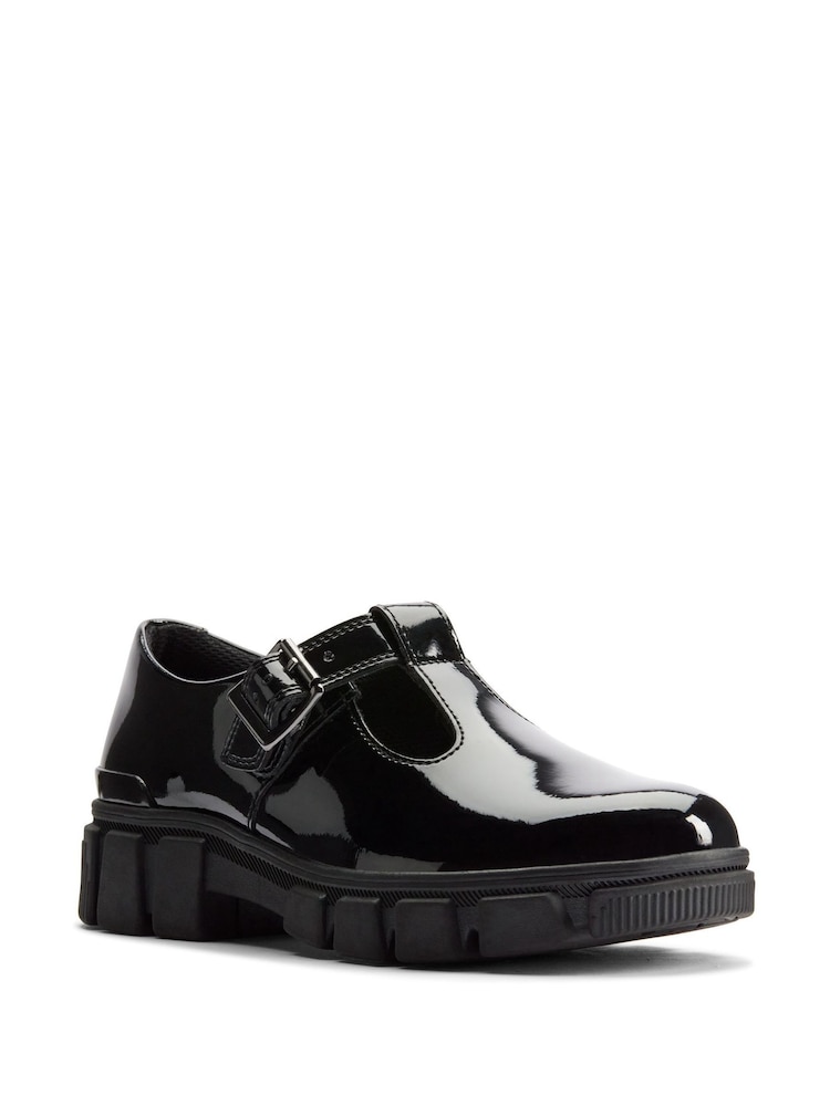 Clarks Black Wide Fit (G) Patent Evyn Bar Shoes - Image 7 of 7