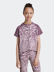 adidas Pink Kids Print T-Shirt - Image 1 of 6