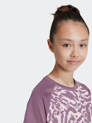 adidas Pink Kids Print T-Shirt - Image 5 of 6