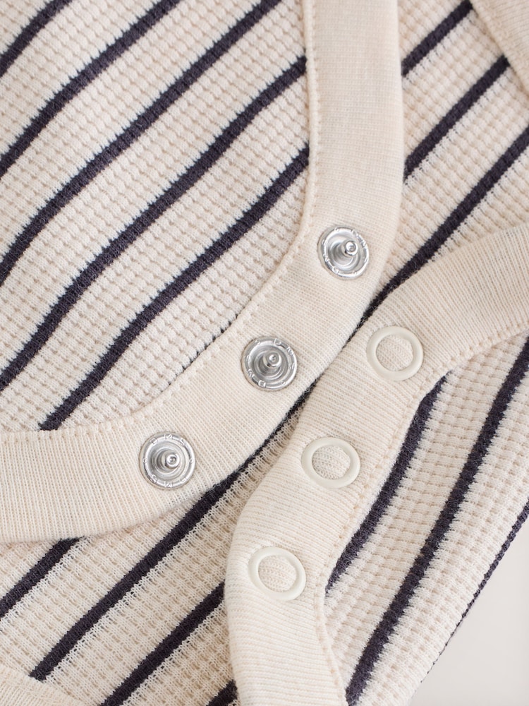 Neutral Waffle Short Sleeve Bodysuits 5 Pack - Image 11 of 11