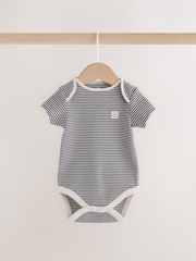 Neutral Waffle Short Sleeve Bodysuits 5 Pack - Image 3 of 11