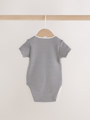 Neutral Waffle Short Sleeve Bodysuits 5 Pack - Image 4 of 11