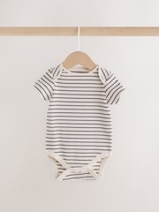 Neutral Waffle Short Sleeve Bodysuits 5 Pack - Image 7 of 11
