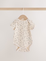 Neutral Waffle Short Sleeve Bodysuits 5 Pack - Image 8 of 11