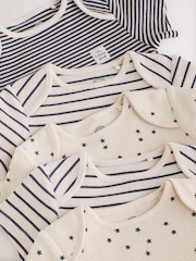 Neutral Waffle Short Sleeve Bodysuits 5 Pack - Image 9 of 11