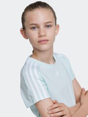 adidas Light Green Sportswear Train Essentials Aeroready 3 Stripes Slim Fit Training T-Shirt - Image 5 of 6