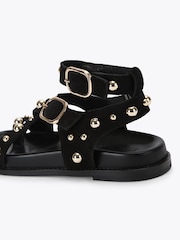 Steve Madden Black Linear Suede Sandals - Image 4 of 4