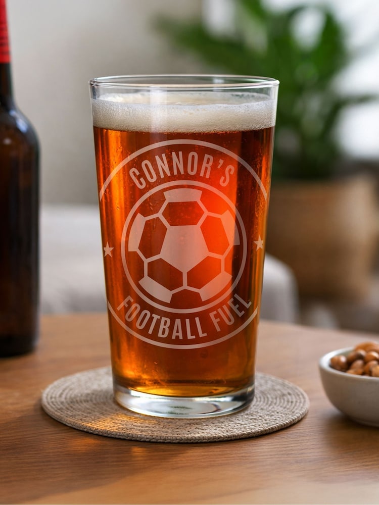 Personalised Football Badge Pint Glass by PMC - Image 1 of 4