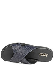 Jones Bootmaker Blue Westport Leather Mule Sliders - Image 3 of 5