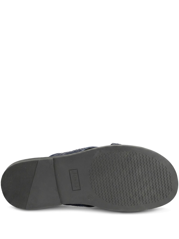 Jones Bootmaker Blue Westport Leather Mule Sliders - Image 5 of 5