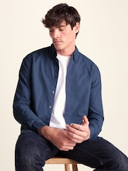 Tog 24 Blue Barry Long Sleeved Cotton Oxford  Shirt - Image 4 of 6