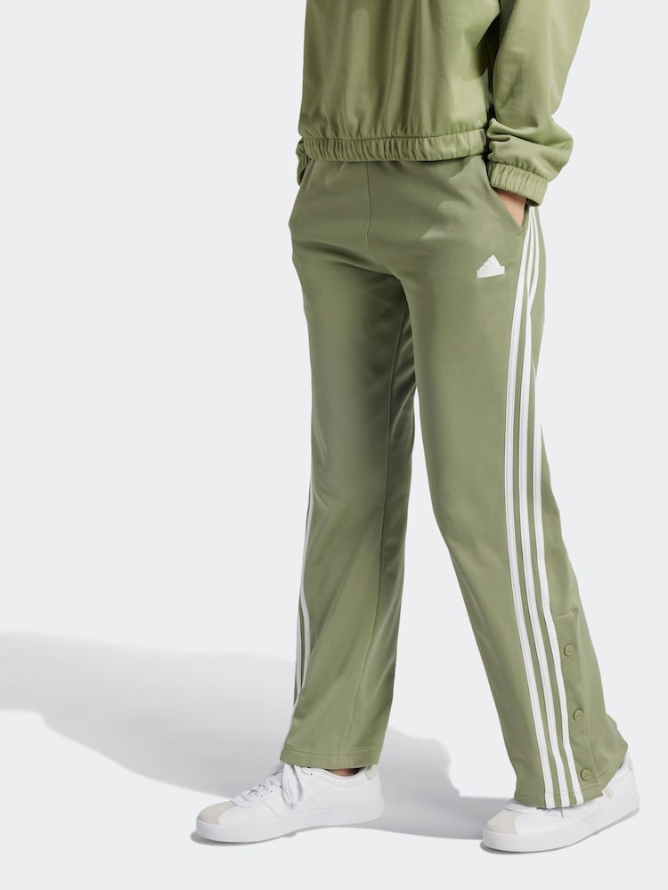 adidas Green Iconic 3 Stripe Button Joggers - Image 1 of 7