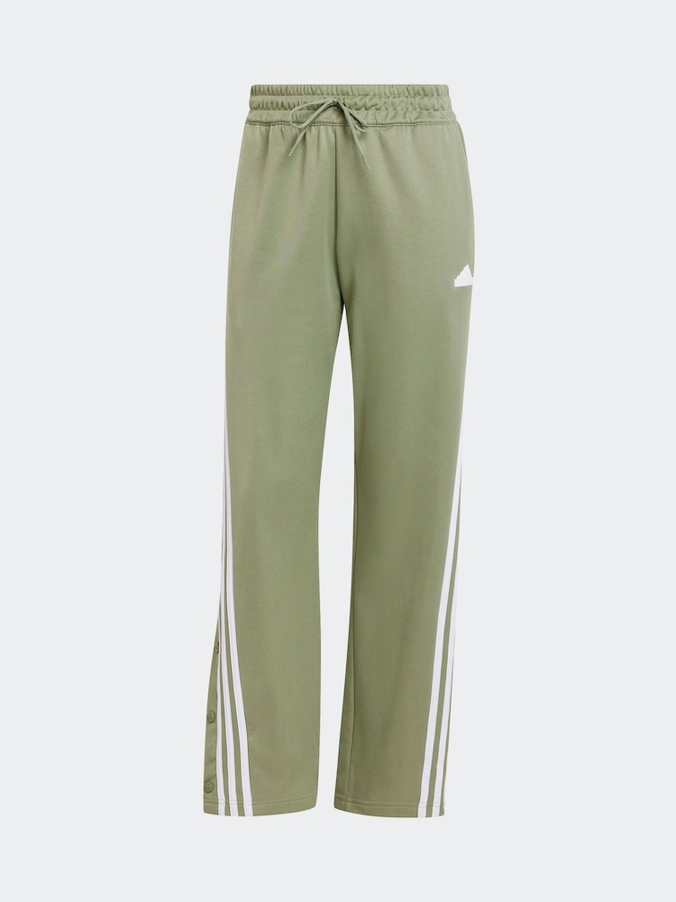 adidas Green Iconic 3 Stripe Button Joggers - Image 7 of 7