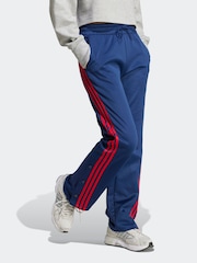 adidas Blue Iconic 3 Stripe Button Joggers - Image 4 of 5