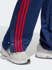 adidas Blue Iconic 3 Stripe Button Joggers - Image 5 of 5