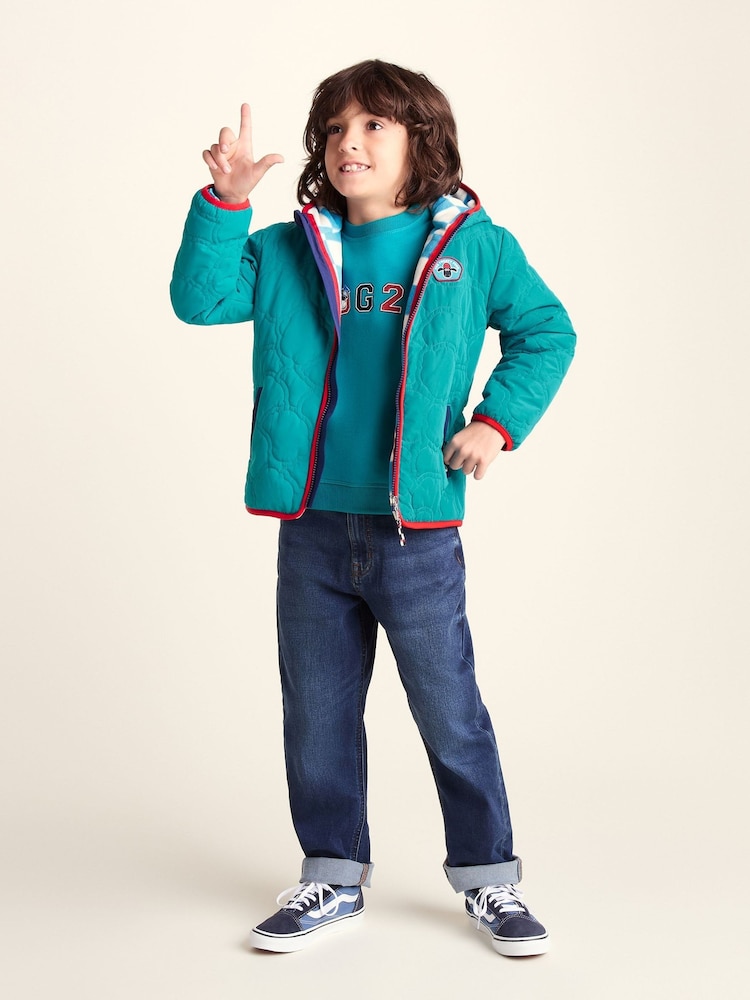 Tog 24 Green Arapawa Shaun the Sheep Kids Insulated Quilted Coat Microfleece Lining - Image 2 of 6 Tog 24 Green Arapawa Shaun the Sheep Kids Insulated Quilted Coat Microfleece Lining - Image 2 of 6