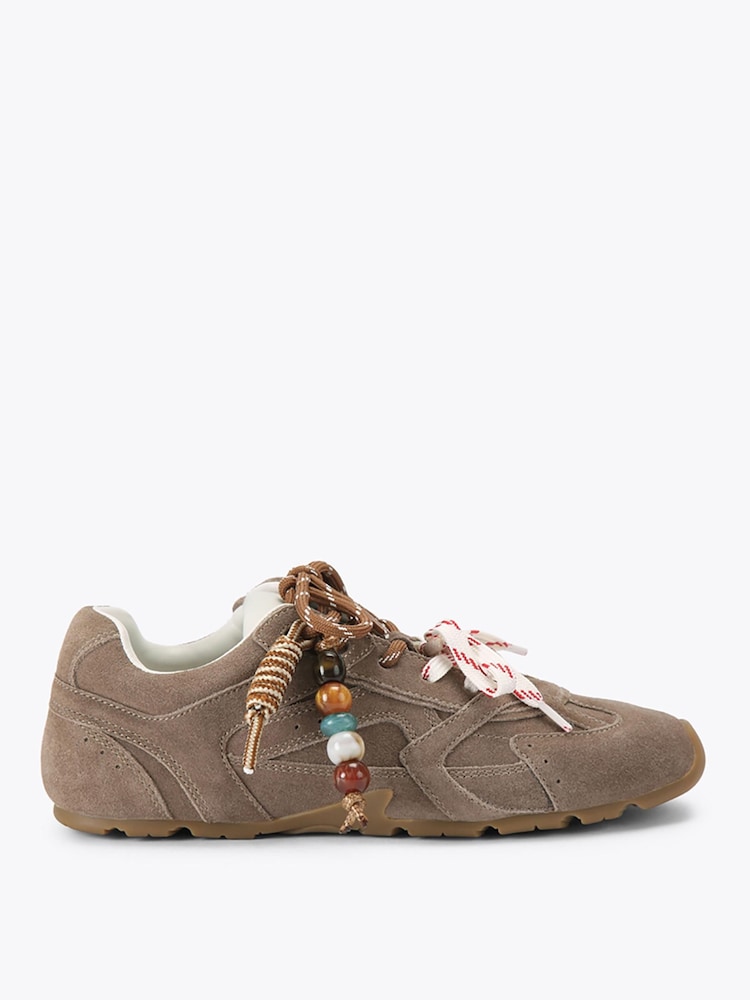 Steve Madden Nude Aziel Taupe Charm Trainers - Image 1 of 3