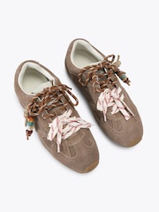 Steve Madden Nude Aziel Taupe Charm Trainers - Image 2 of 3