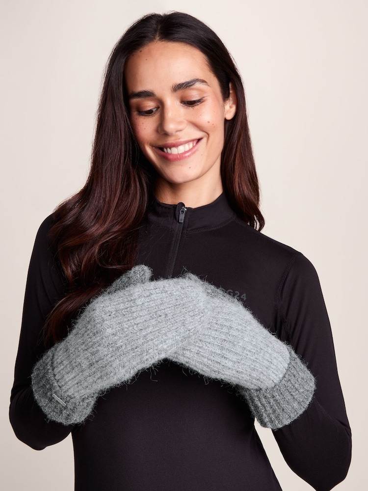 Tog 24 Grey Daz Brushed Colour Block Knit Mitten - Image 1 of 4 Tog 24 Grey Daz Brushed Colour Block Knit Mitten - Image 1 of 4